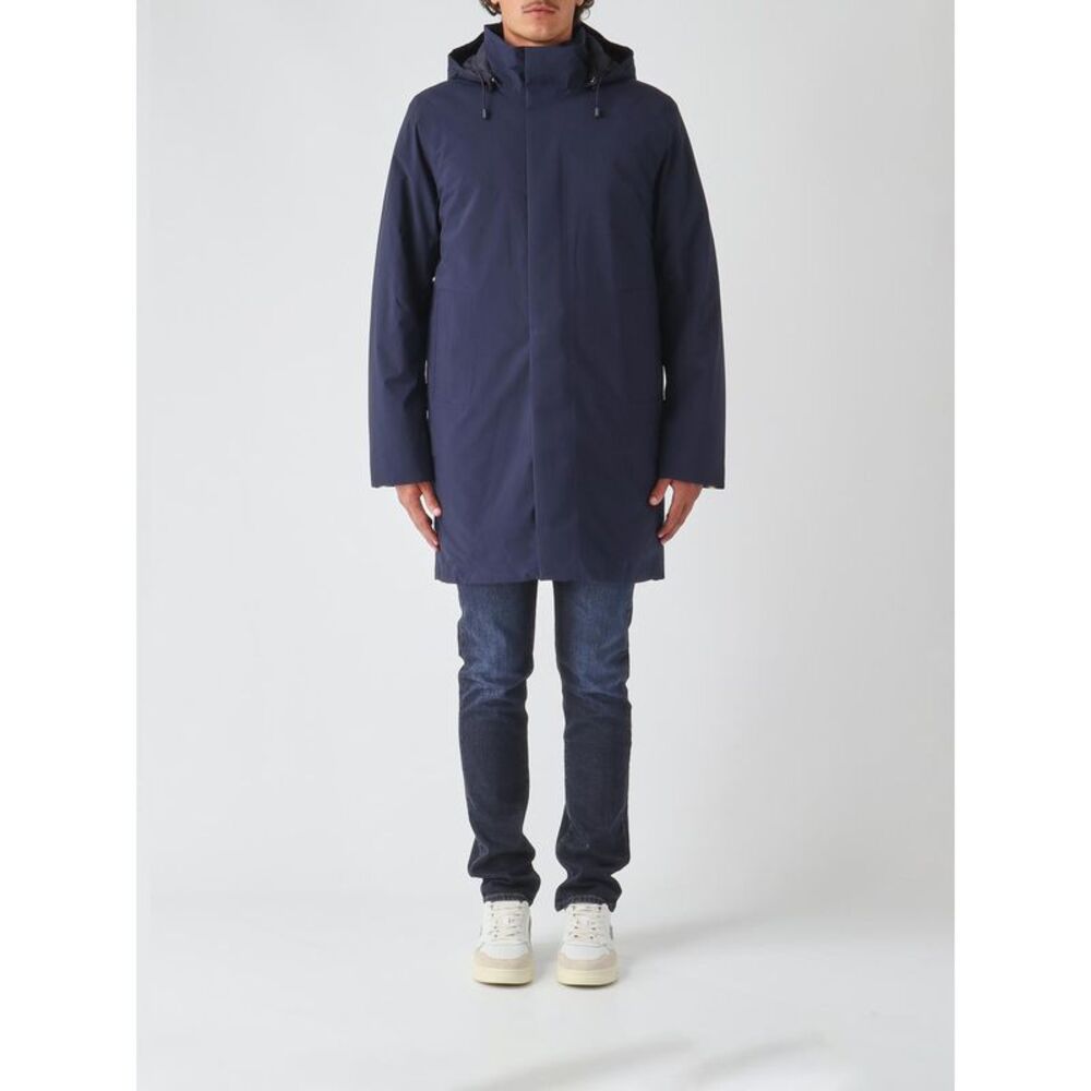 K-Way Men Thomal Knee-Length Windbreaker Jacket K-Way With Removable Hood